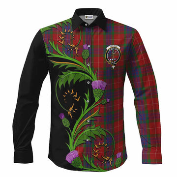 Fraser Tartan Crest Long Sleeve Button Shirts Scottish Thistle Pride Heritage Art Men's Shirt S - Tartan Vibes Clothing
