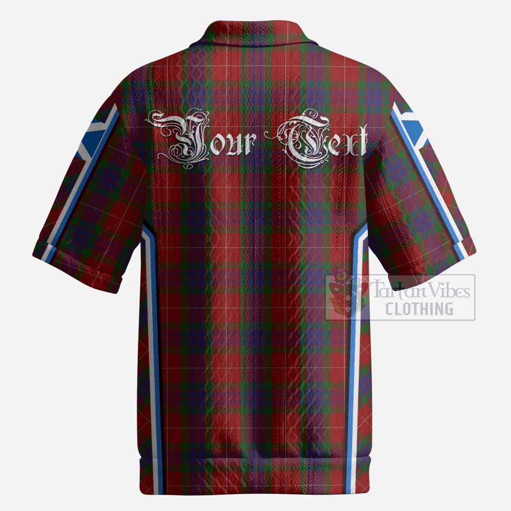 Fraser Tartan Crest Men’s Polo Sweater Top Scotland Coat of Arm Flag Style
