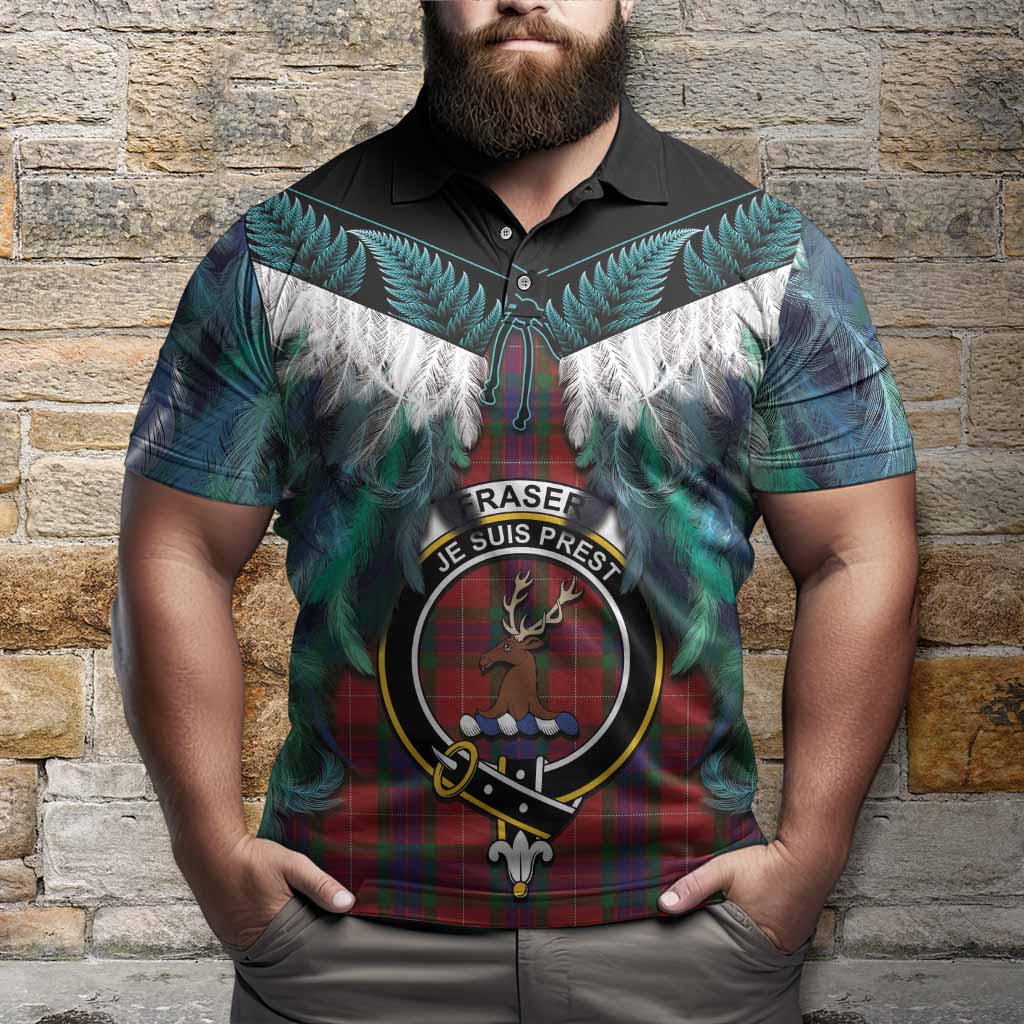 Fraser Tartan Crest Polo Shirt New Zealand Maori Korowai Cloak