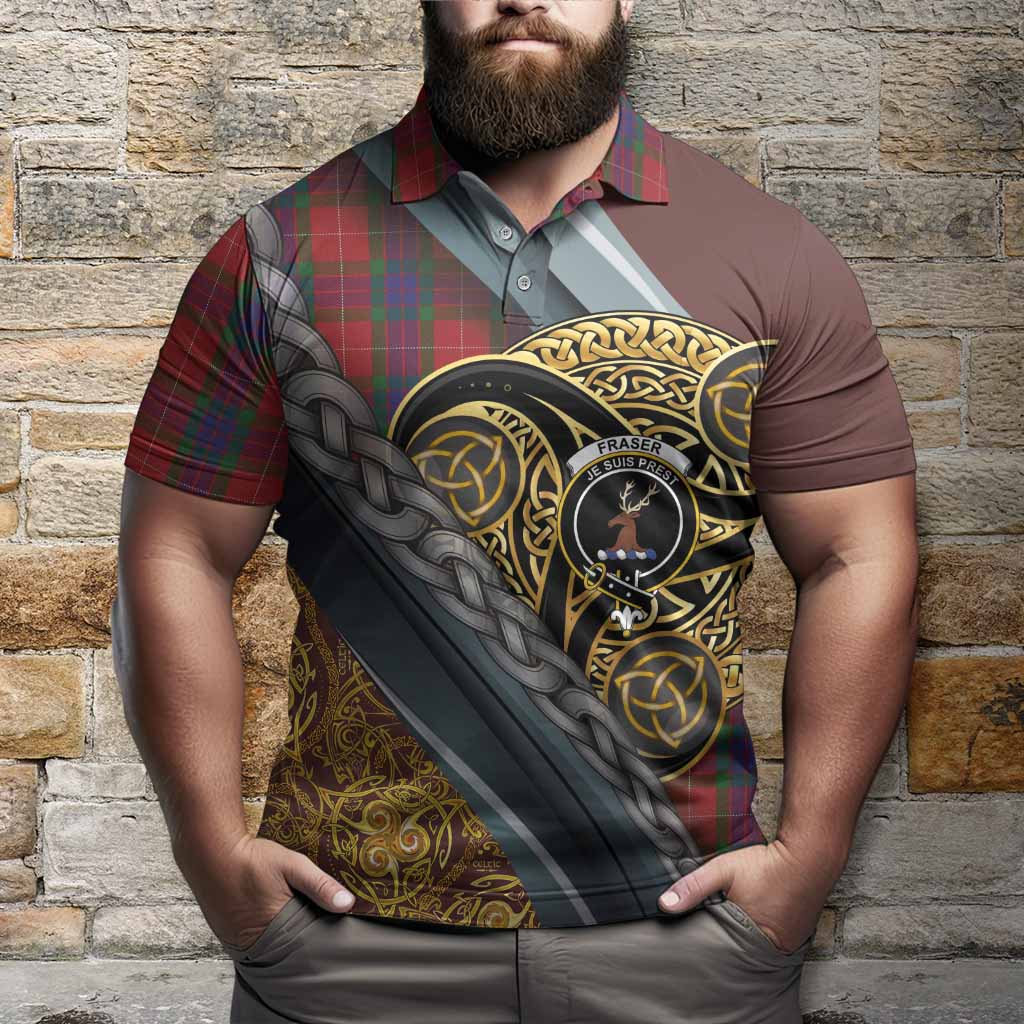 Fraser Tartan Crest Polo Shirt Scottish Triskele Celtic