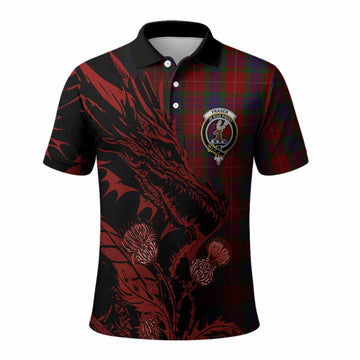 Fraser Tartan Crest Scottish Polo Shirt Dragon and Thistle