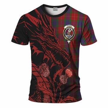 Fraser Tartan Crest Scottish T-Shirt Dragon and Thistle