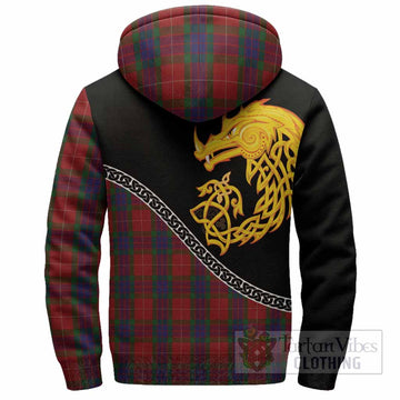 Fraser Tartan Crest Sherpa Hoodie Legendary Dragon Knot Half Style