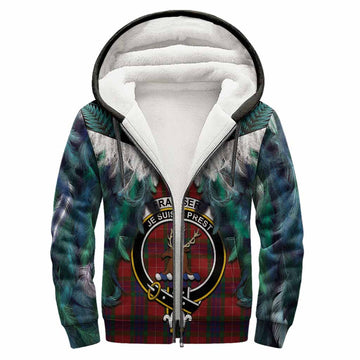 Fraser Tartan Crest Sherpa Hoodie New Zealand Maori Korowai Cloak