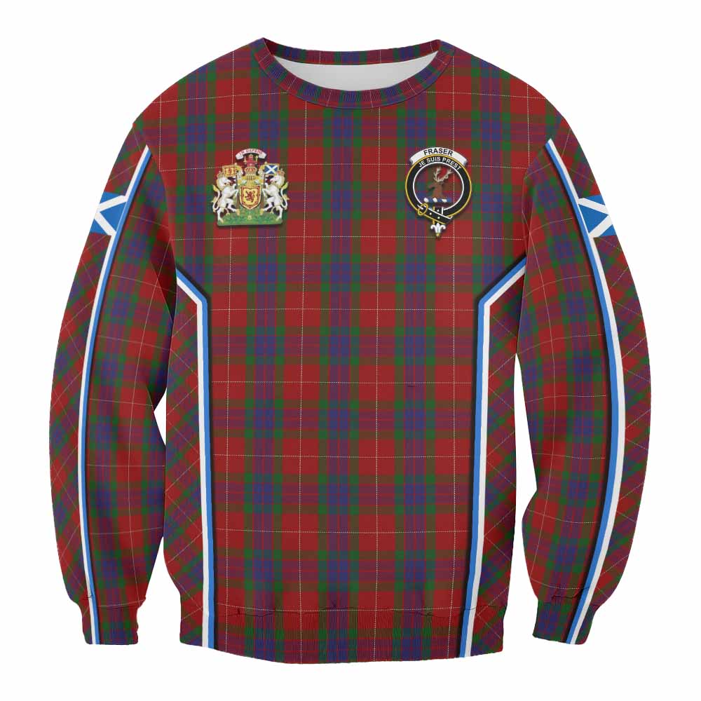 Fraser Tartan Crest Sweatshirt Scotland Coat of Arm Flag Style - Tartan Vibes Clothing