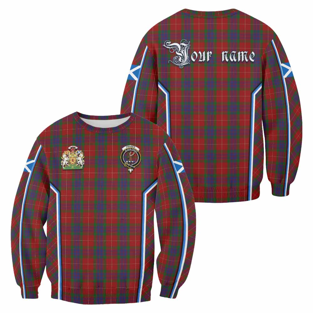 Fraser Tartan Crest Sweatshirt Scotland Coat of Arm Flag Style - Tartan Vibes Clothing