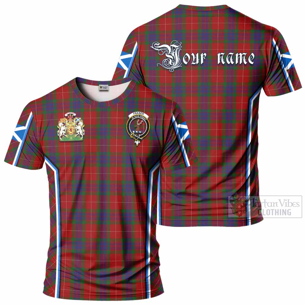 Fraser Tartan Crest T-shirt Scotland Coat of Arm Flag Style - Tartan Vibes Clothing