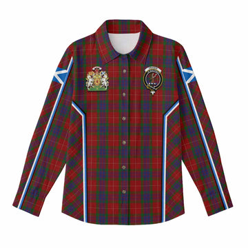 Fraser Tartan Crest Women Casual Shirt Scotland Coat of Arm Flag Style