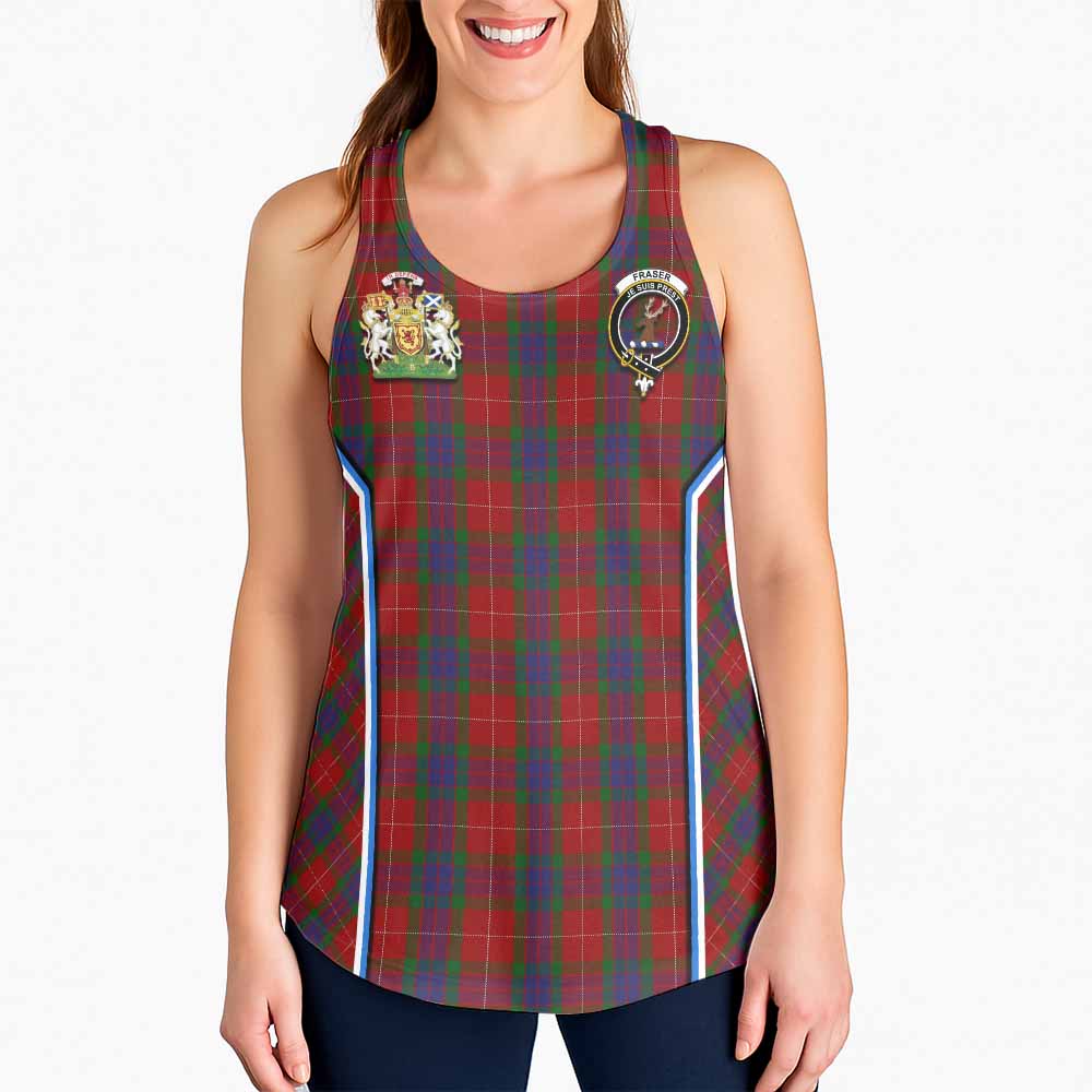 Fraser Tartan Crest Women Racerback Tanks Scotland Coat of Arm Flag Style - Tartan Vibes Clothing