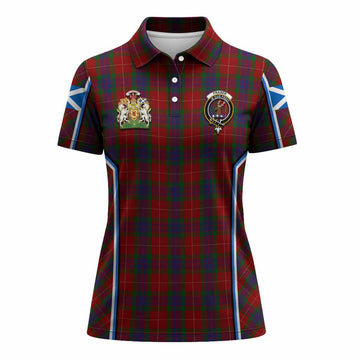 Fraser Tartan Crest Women's Polo Shirt Scotland Coat of Arm Flag Style