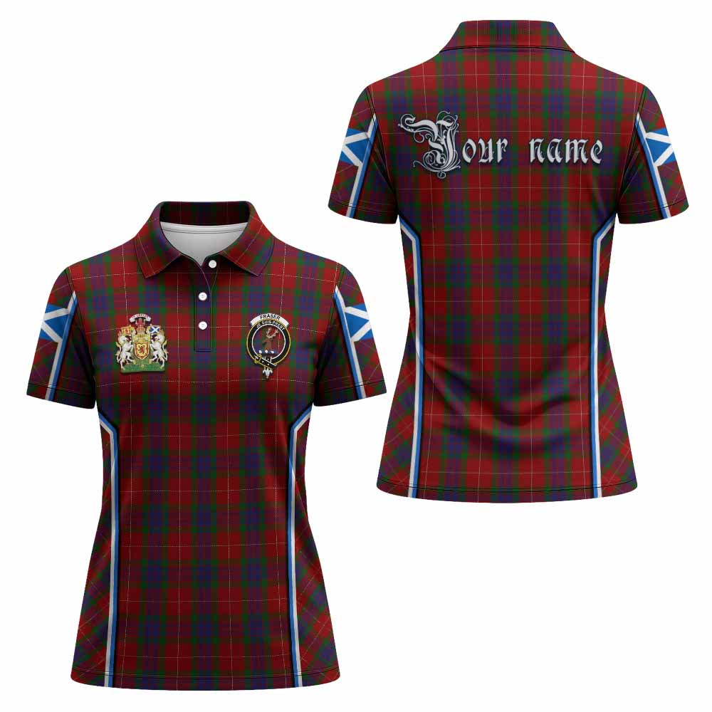 Fraser Tartan Crest Women's Polo Shirt Scotland Coat of Arm Flag Style - Tartan Vibes Clothing