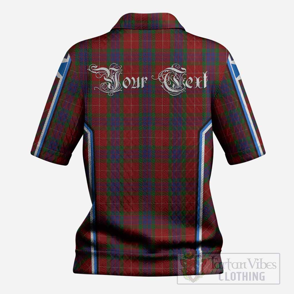Fraser Tartan Crest Women’s Polo Sweater Top Scotland Coat of Arm Flag Style