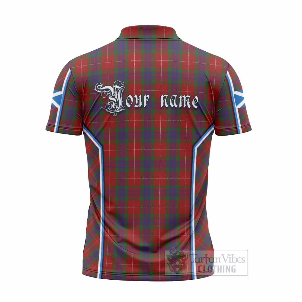 Fraser Tartan Crest Zipper Polo Shirt Scotland Coat of Arm Flag Style - Tartan Vibes Clothing