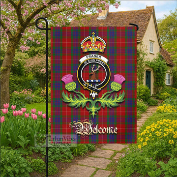 Fraser Tartan Family Crest Garden Flag Royal Thistle Welcome Style - Tartan Vibes Clothing