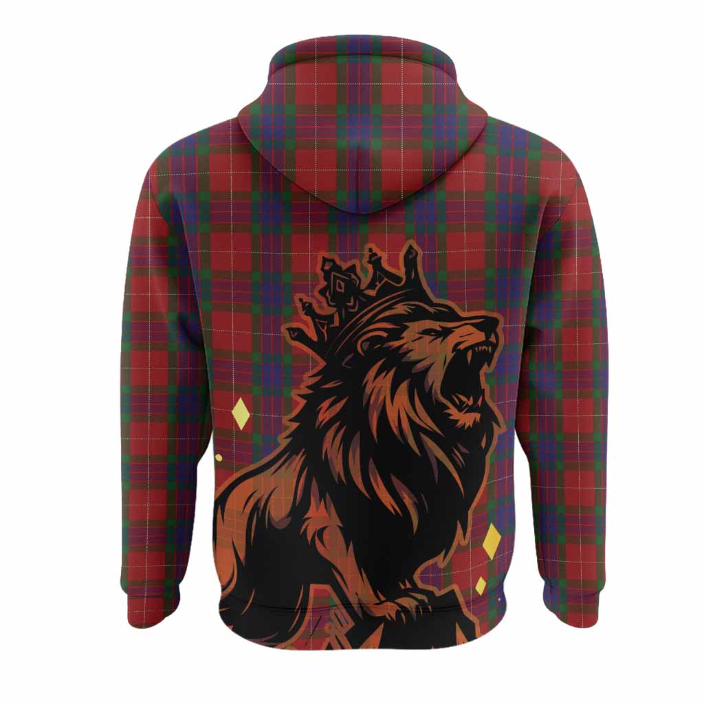 Fraser Tartan Family Crest Hoodie Crowned Lion Roaring