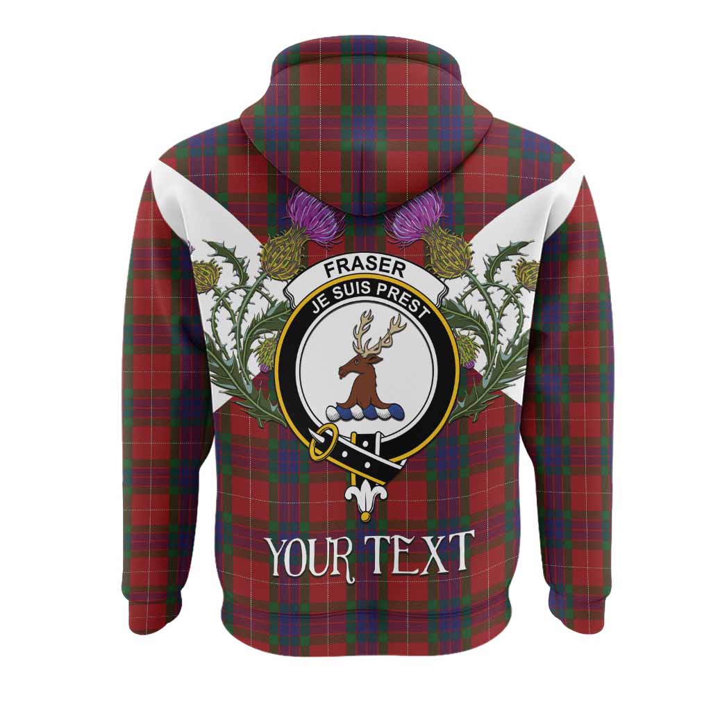 Fraser Tartan Family Crest Hoodie Scottish Burns Night Thistle Floral
