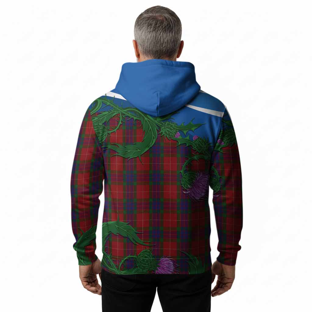 Fraser Tartan Family Crest Hoodie Thistle in Minimalism
