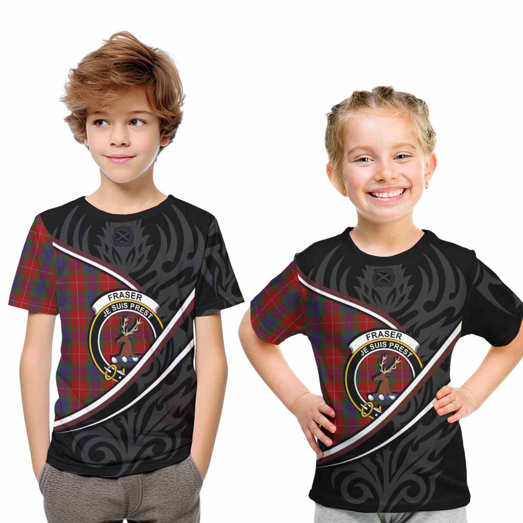 Fraser Tartan Family Crest Kid T-shirt Celtic Scottish Thistle Floral - Tartan Vibes Clothing