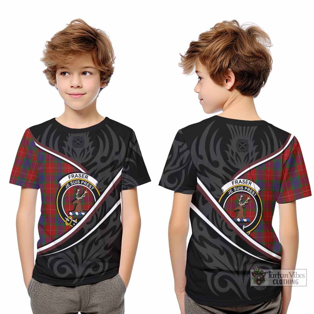 Fraser Tartan Family Crest Kid T-shirt Celtic Scottish Thistle Floral - Tartan Vibes Clothing