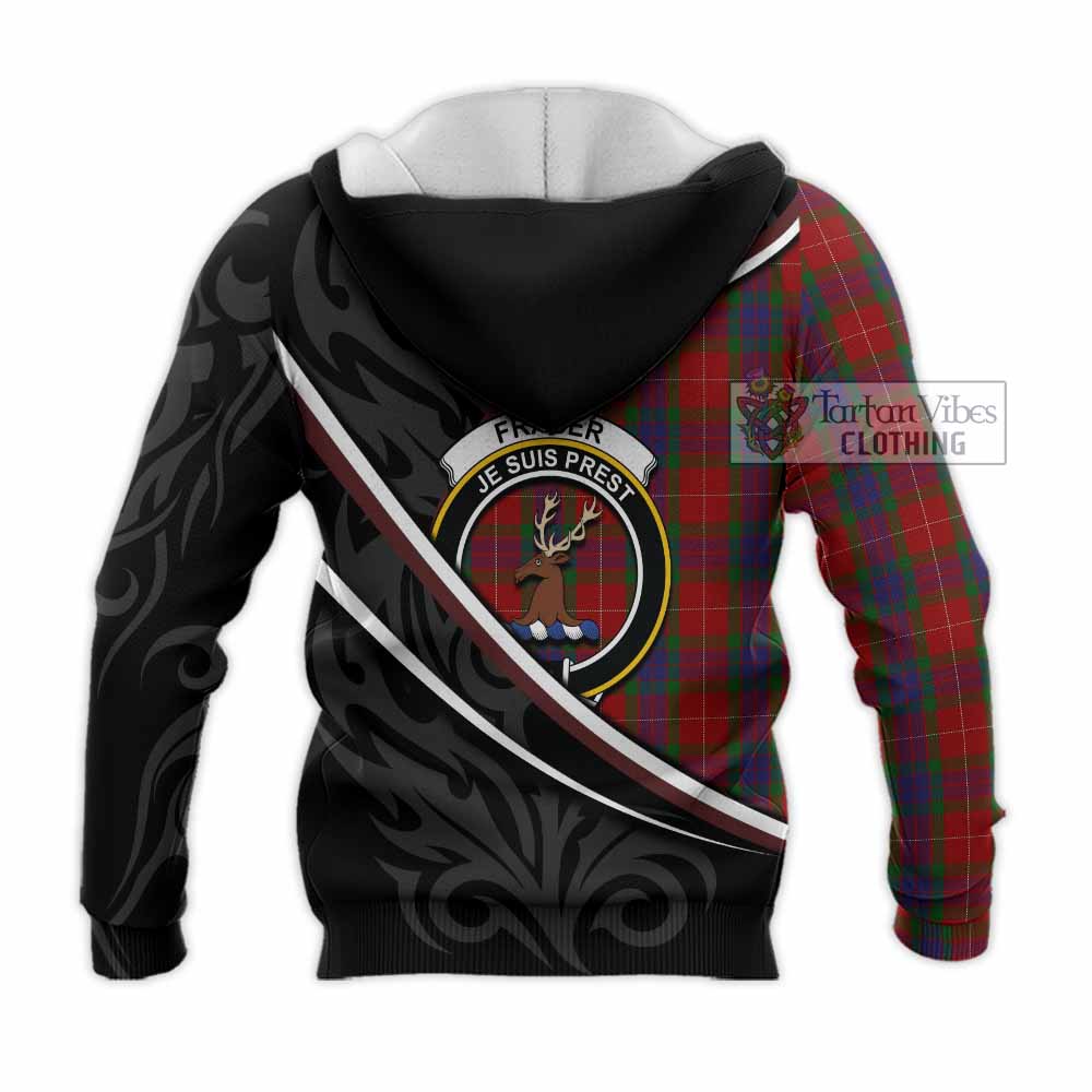 Fraser Tartan Family Crest Knitted Hoodie Celtic Scottish Thistle Floral - Tartan Vibes Clothing