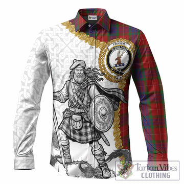 Fraser Tartan Family Crest Long Sleeve Button Shirts Scottish Highland Warrior Celtic Knot Thistle