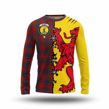 Fraser Tartan Family Crest Long Sleeve T-Shirt Lion Rampant Honor
