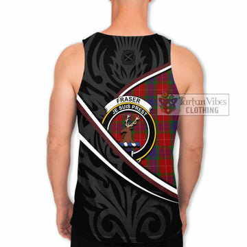 Fraser Tartan Family Crest Men Tank Top Celtic Scottish Thistle Floral