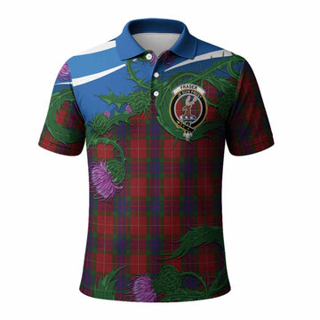 Fraser Tartan Family Crest Polo Shirt Thistle in Minimalism