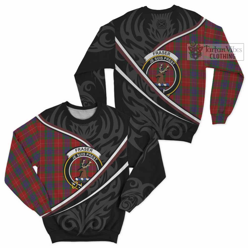 Fraser Tartan Family Crest Sweatshirt Celtic Scottish Thistle Floral - Tartan Vibes Clothing