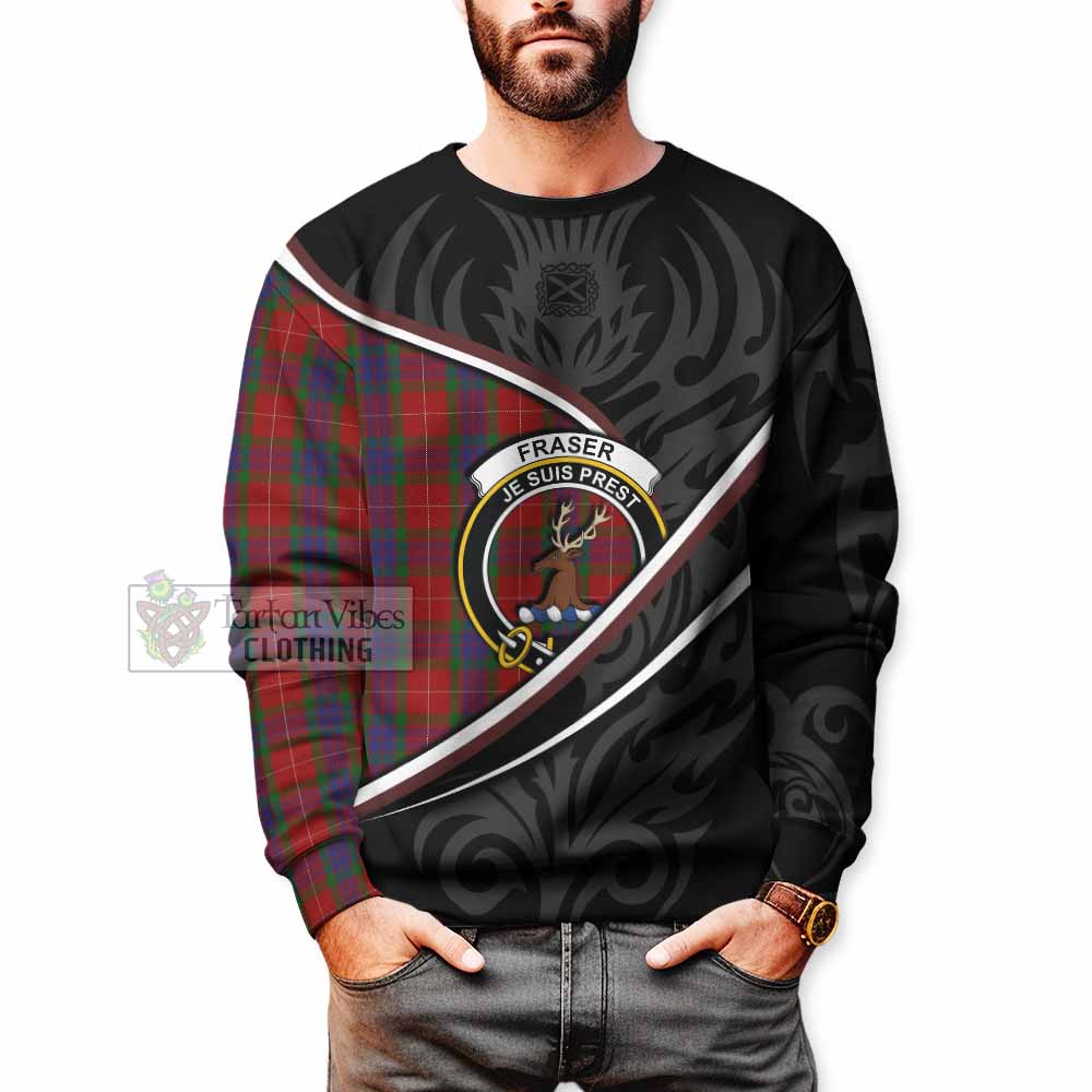 Fraser Tartan Family Crest Sweatshirt Celtic Scottish Thistle Floral - Tartan Vibes Clothing