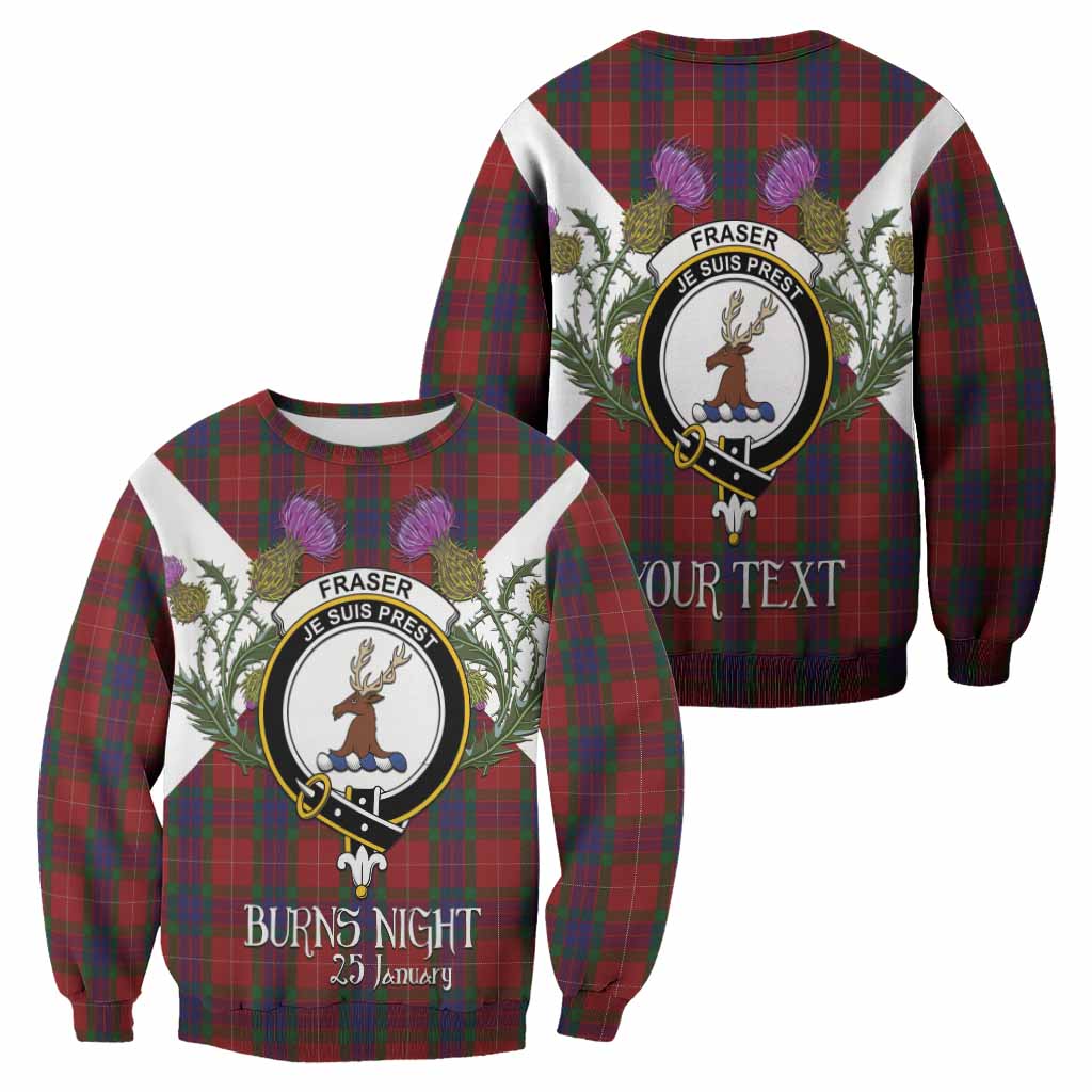 Fraser Tartan Family Crest Sweatshirt Scottish Burns Night Thistle Floral