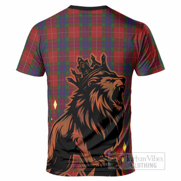 Fraser Tartan Family Crest T-Shirt Crowned Lion Roaring