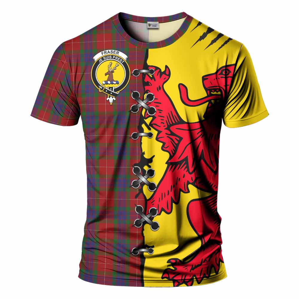 Fraser Tartan Family Crest T-shirt Lion Rampant Honor - Tartan Vibes Clothing