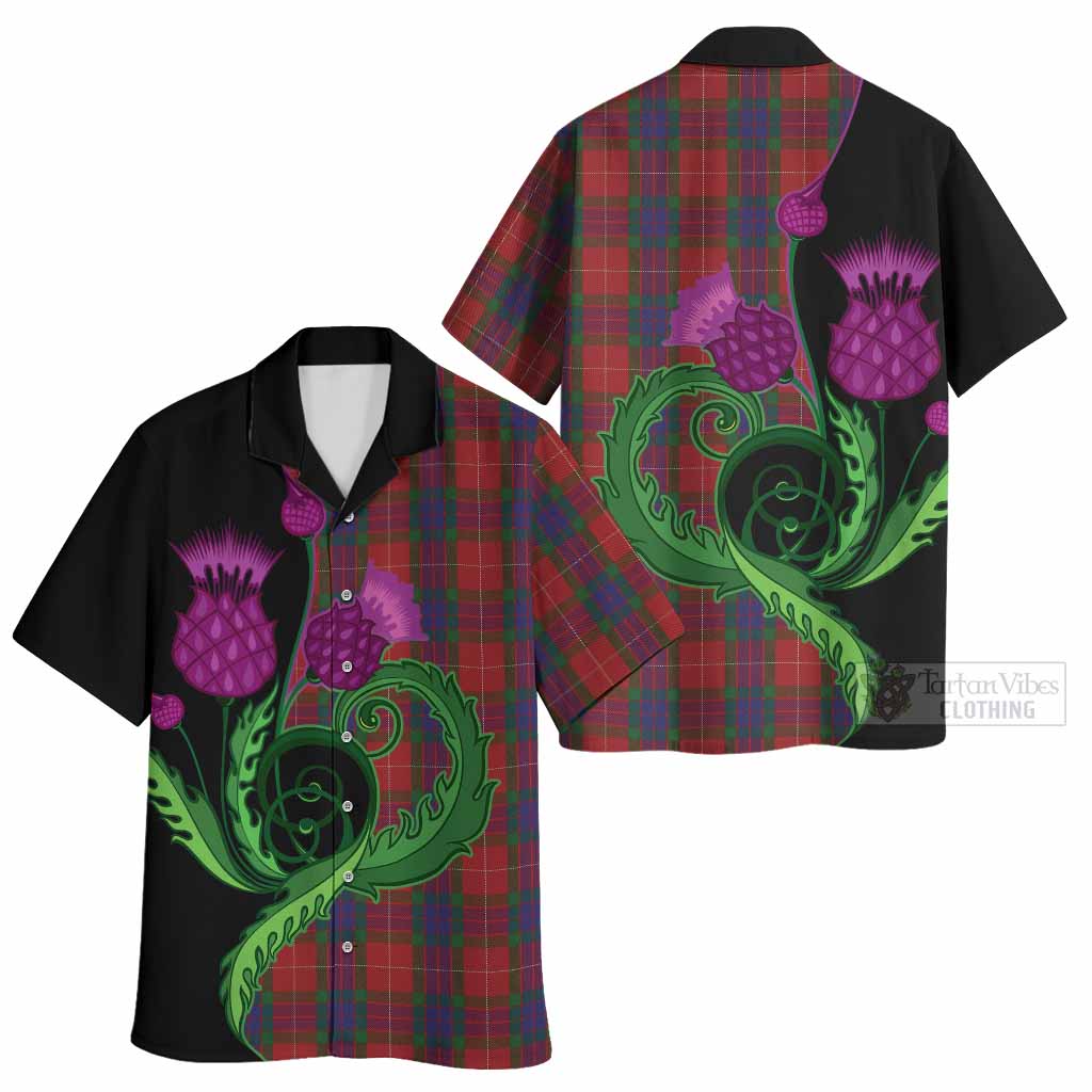Fraser Tartan Hawaiian Shirt Traditional Scottish Thistle