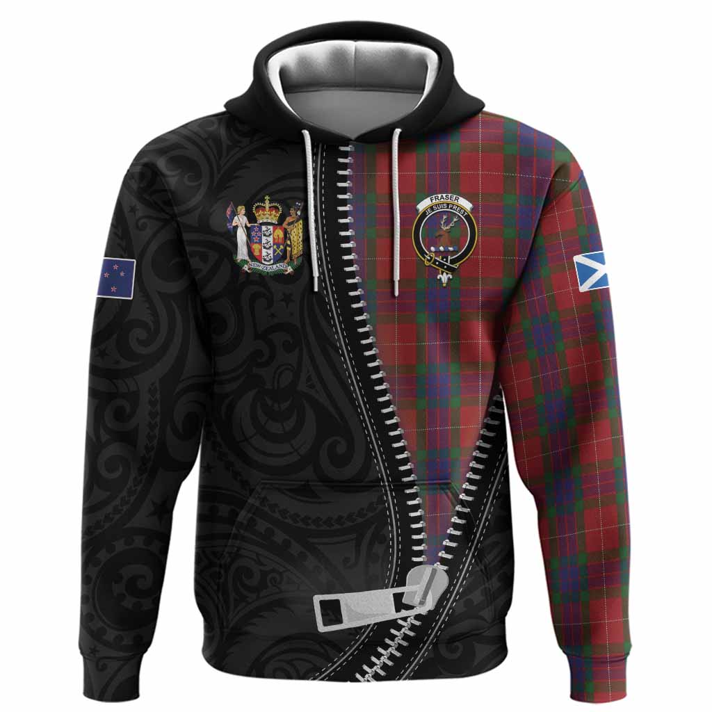 Fraser Tartan Hoodie New Zealand Pattern Unique Zipper Stylized