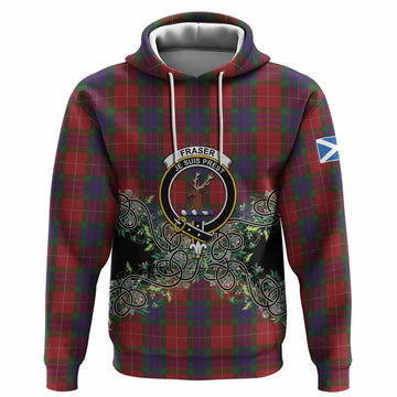Fraser Tartan Hoodie Thistle Scottish Spirit