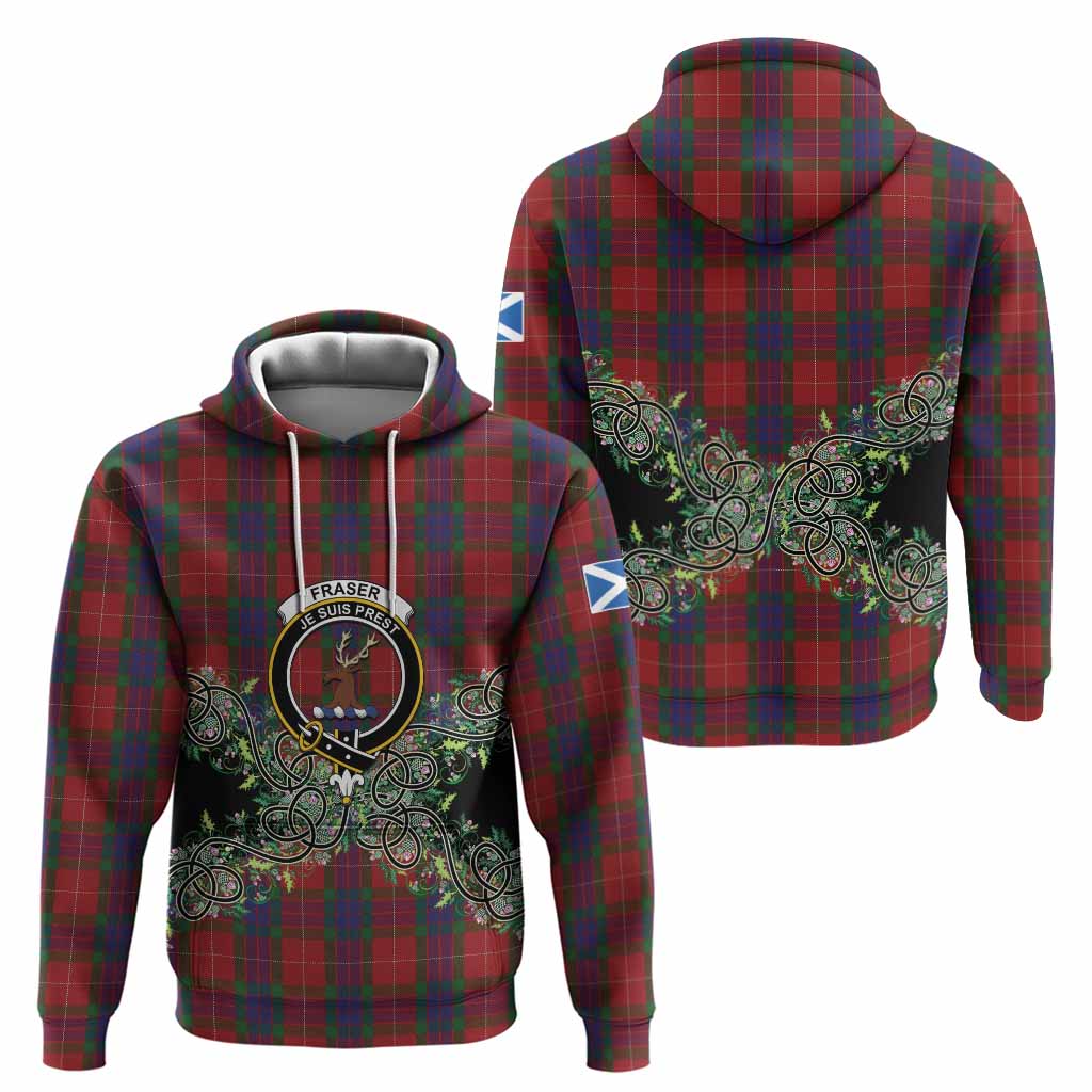 Fraser Tartan Hoodie Thistle Scottish Spirit