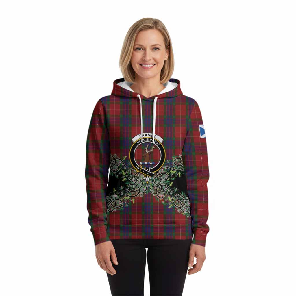 Fraser Tartan Hoodie Thistle Scottish Spirit