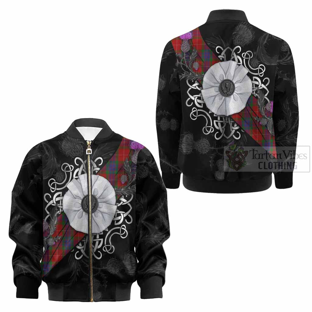 Fraser Tartan Kid Bomber Jacket Jacobite White Rose - Tartan Vibes Clothing
