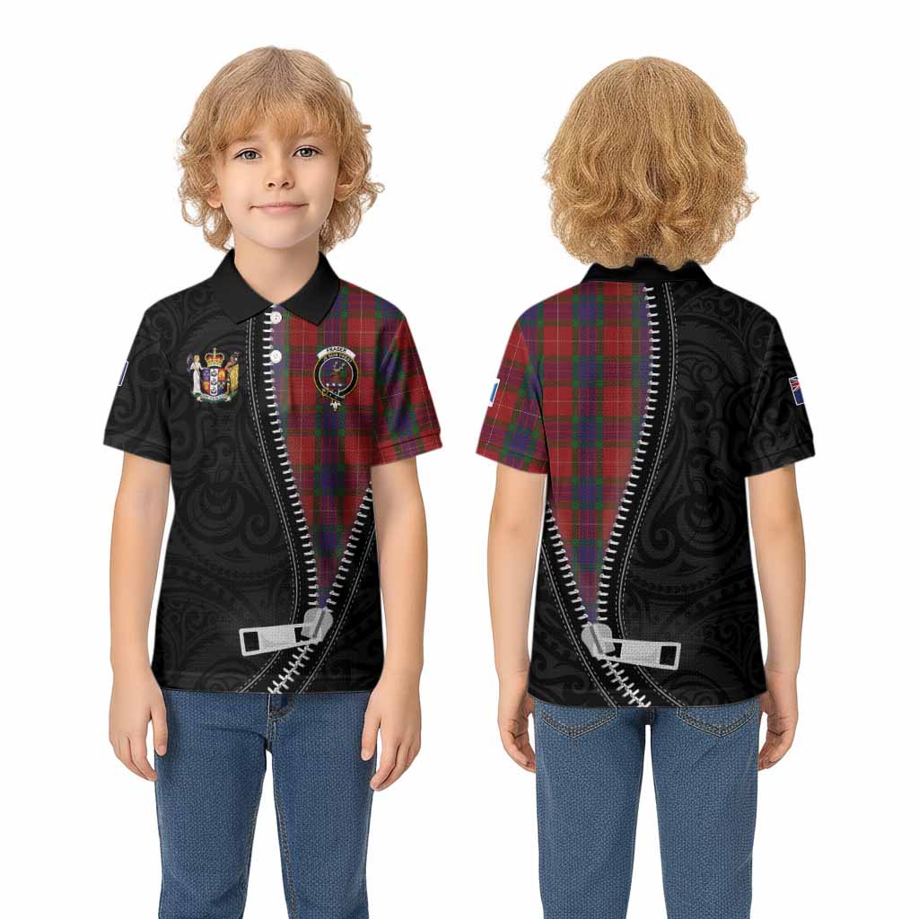 Fraser Tartan Kid Polo Shirt New Zealand Pattern Unique Zipper Stylized