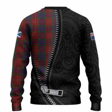 Fraser Tartan Knitted Sweater New Zealand Pattern Unique Zipper Stylized