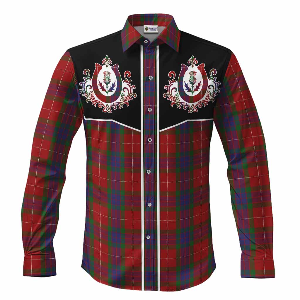 Fraser Tartan Long Sleeve Button Shirts Horseshoe Ornament Men's Shirt S - Tartan Vibes Clothing