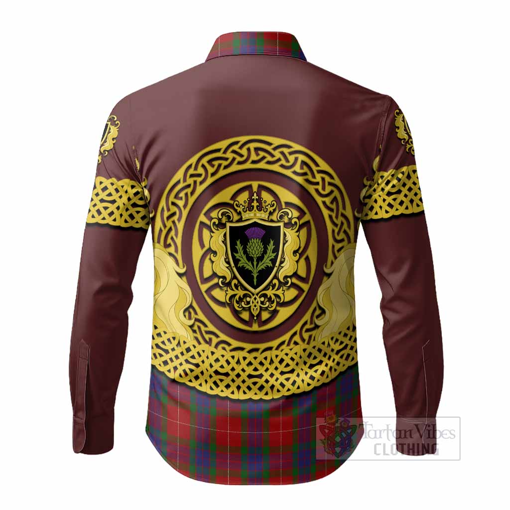 Fraser Tartan Long Sleeve Button Shirts Unicorn Celtic Knot And Thistle Emblem