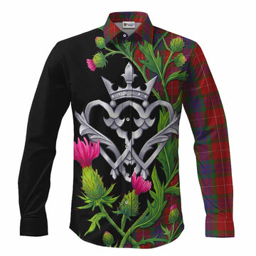 Fraser Tartan Luckenbooth Long Sleeve Button Shirts Silver Heart Crown Thistle Floral