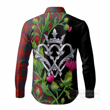 Fraser Tartan Luckenbooth Long Sleeve Button Shirts Silver Heart Crown Thistle Floral