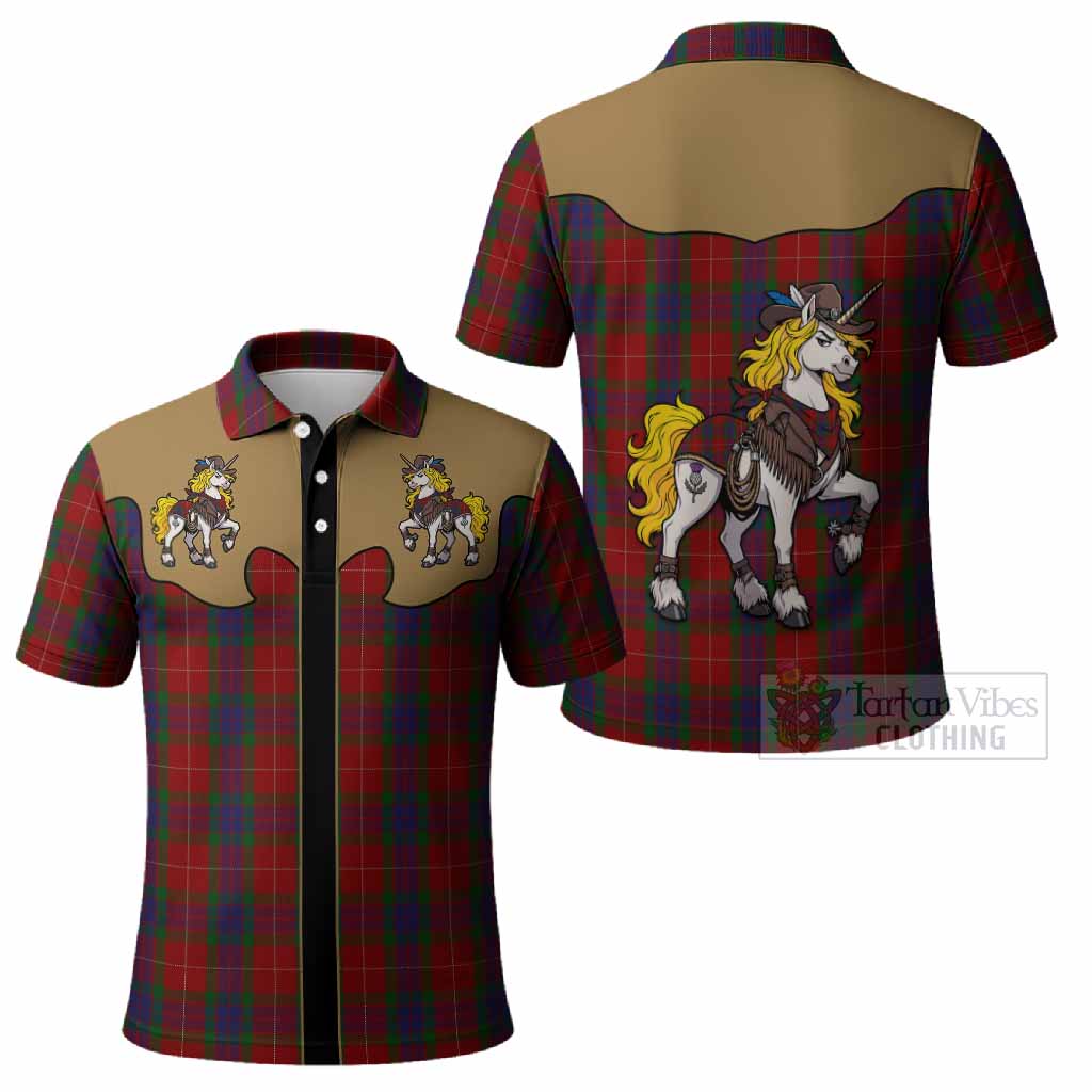 Fraser Tartan Polo Shirt Rodeo Unicorn Retro Style