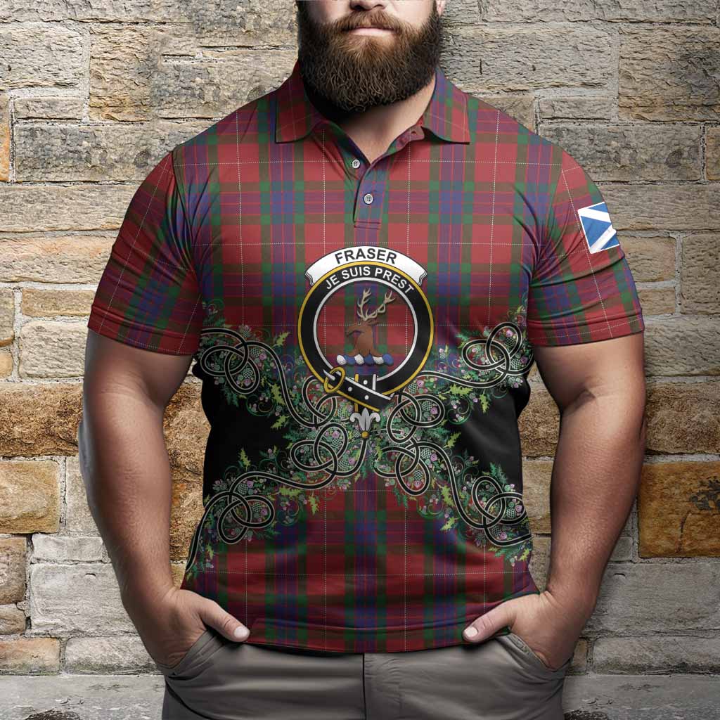 Fraser Tartan Polo Shirt Thistle Scottish Spirit