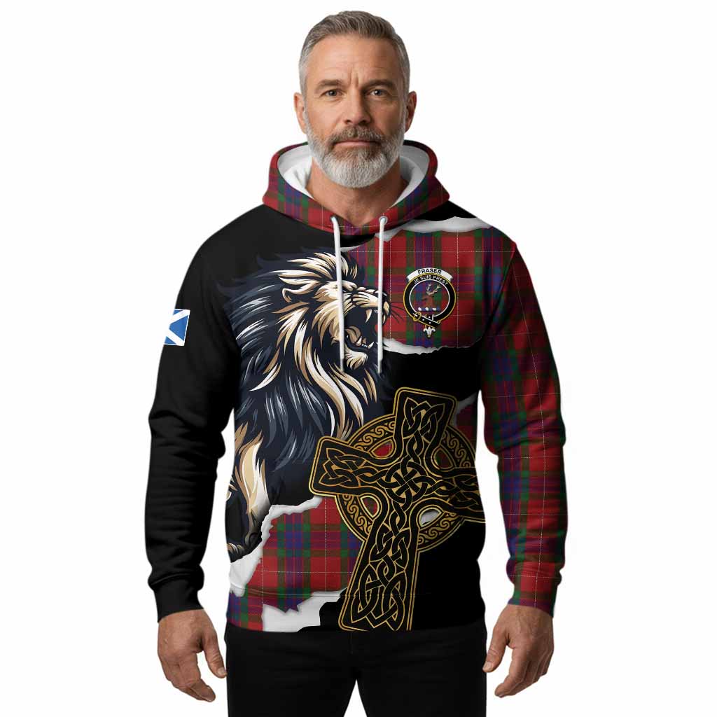 Fraser Tartan Scottish Hoodie Lion Celtic Heritage