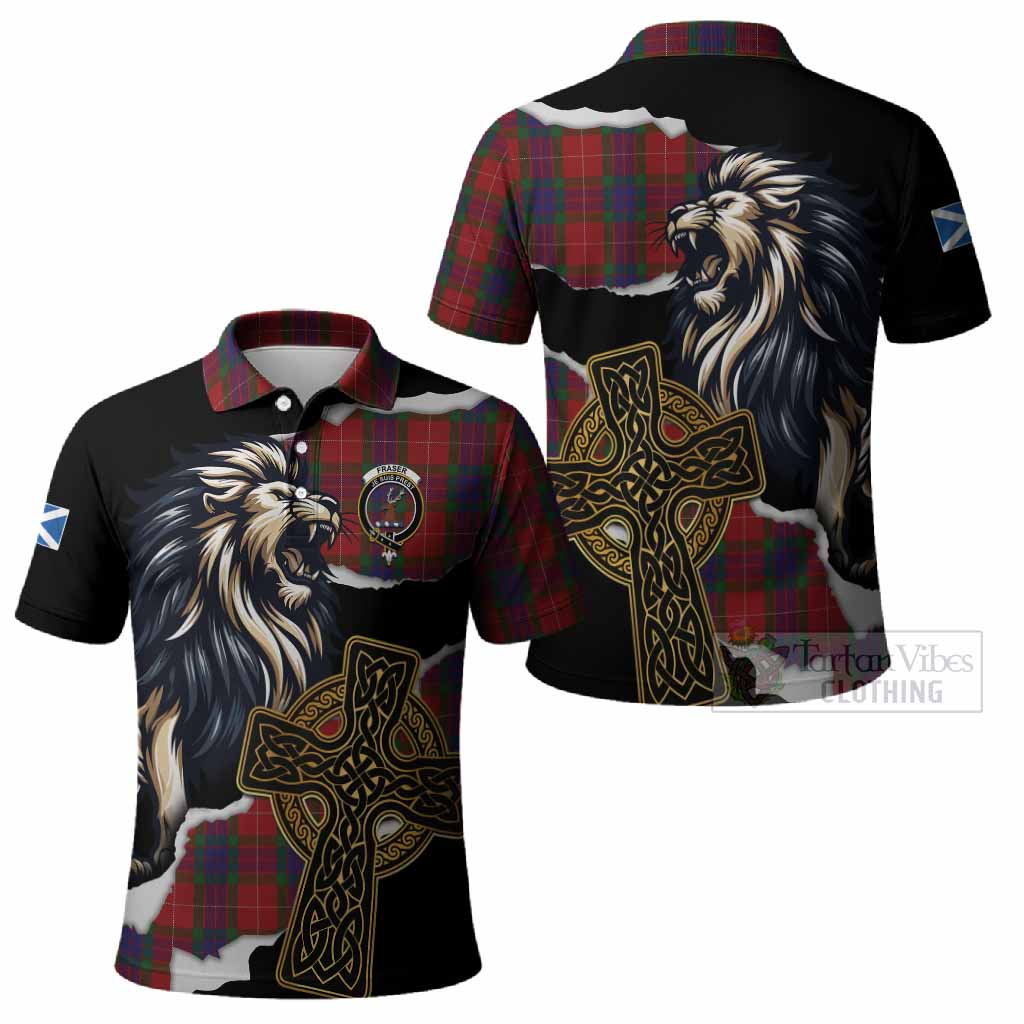 Fraser Tartan Scottish Polo Shirt Lion Celtic Heritage