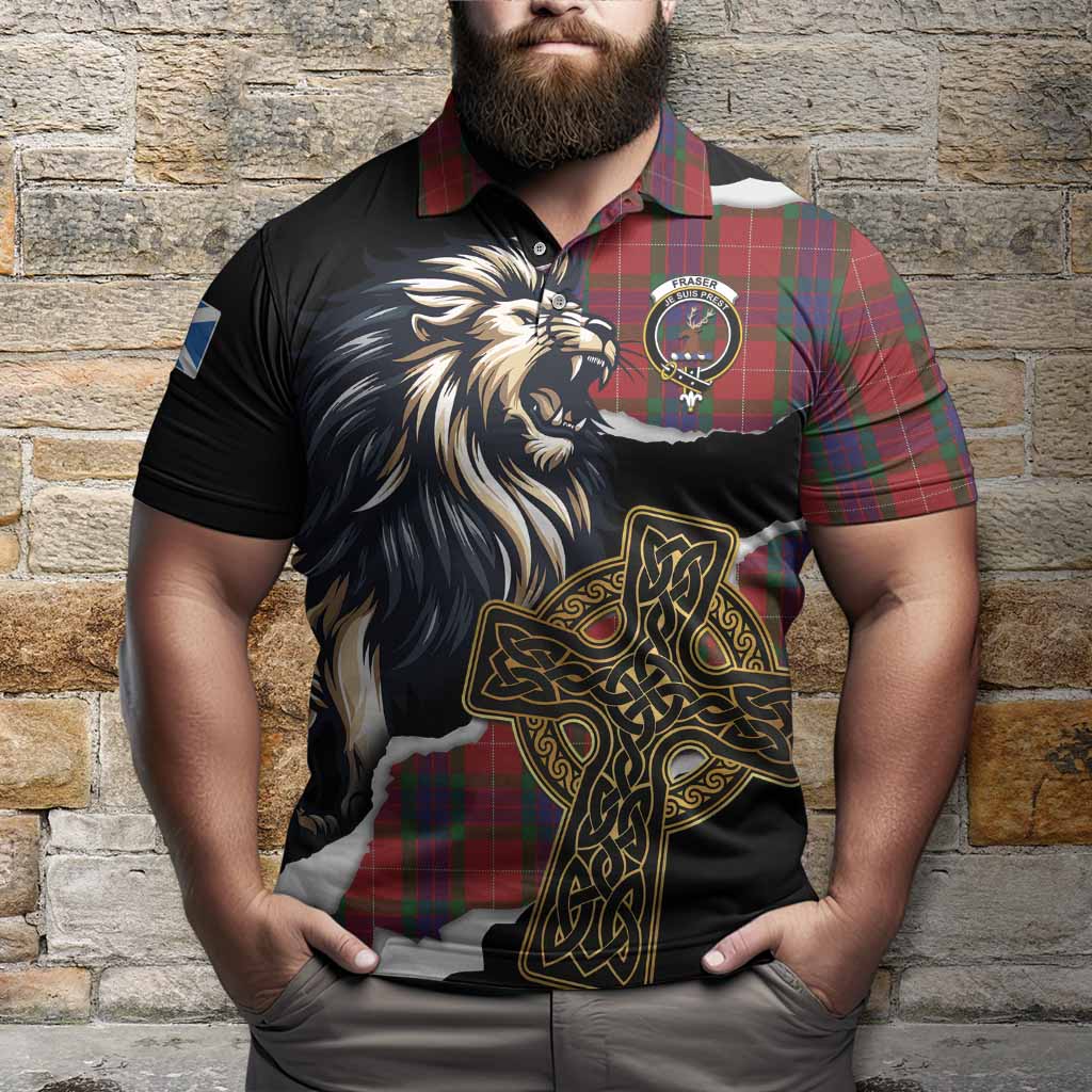 Fraser Tartan Scottish Polo Shirt Lion Celtic Heritage